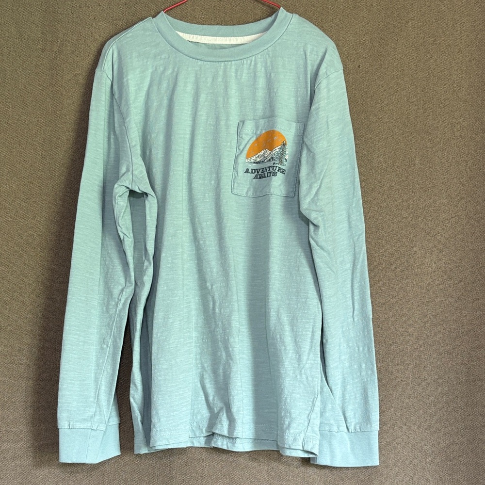 Kids Joe Fresh Sky Blue Adventure Graphic Long Sleeve Tee Size 10